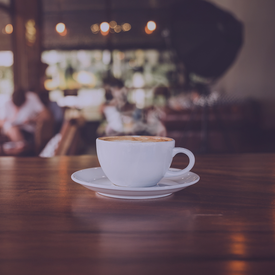 cup of coffee on a table in a cafe